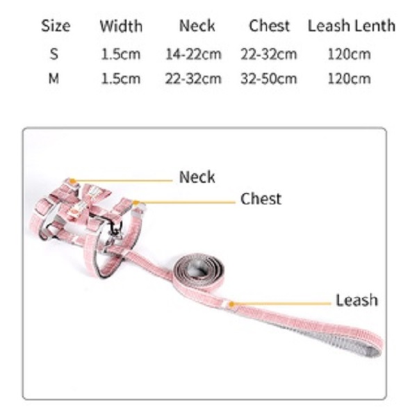 Dây nịt ngực thú cưng, dây dắt mèo, dây dắt chó, dây dắt thú cưng #A073