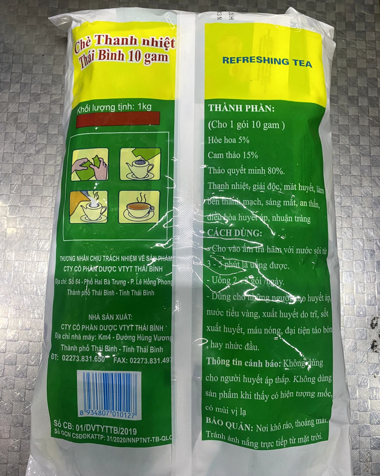 Chè Thanh Nhiệt THÁI BÌNH 100 gói x 10g