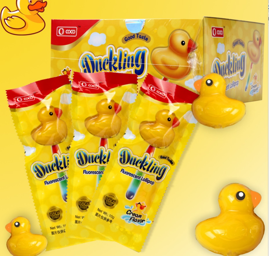 5 CÂY kẹo mút phát sáng con vịt COCO hương sữa siêu ngon duckling hàng philippin