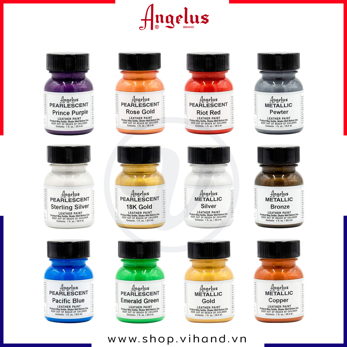 [HCM]Màu vẽ da vải Angelus Leather Paint (Pearlescent) – 29.5ml (1Oz)