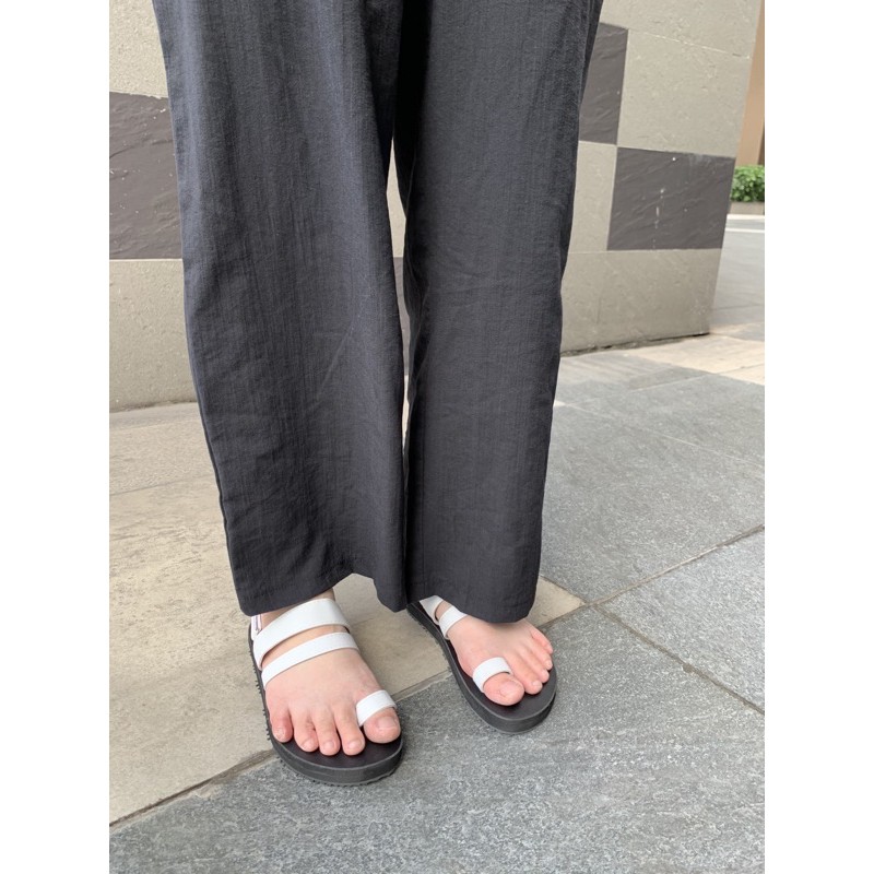 [No.20] Giày Sandals xỏ ngón phối màu trắng đen