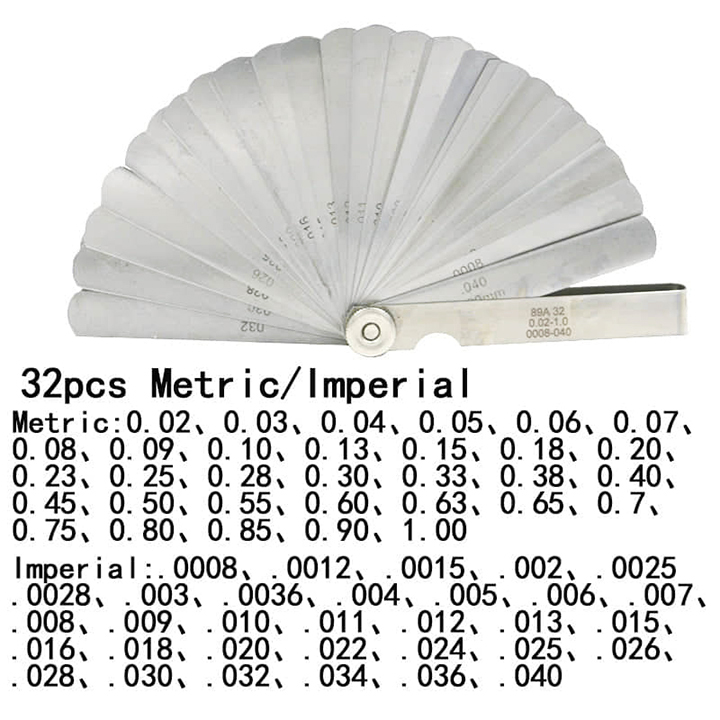 Bộ thước đo khe hở thước căn lá 32 lá 0.02-1mm