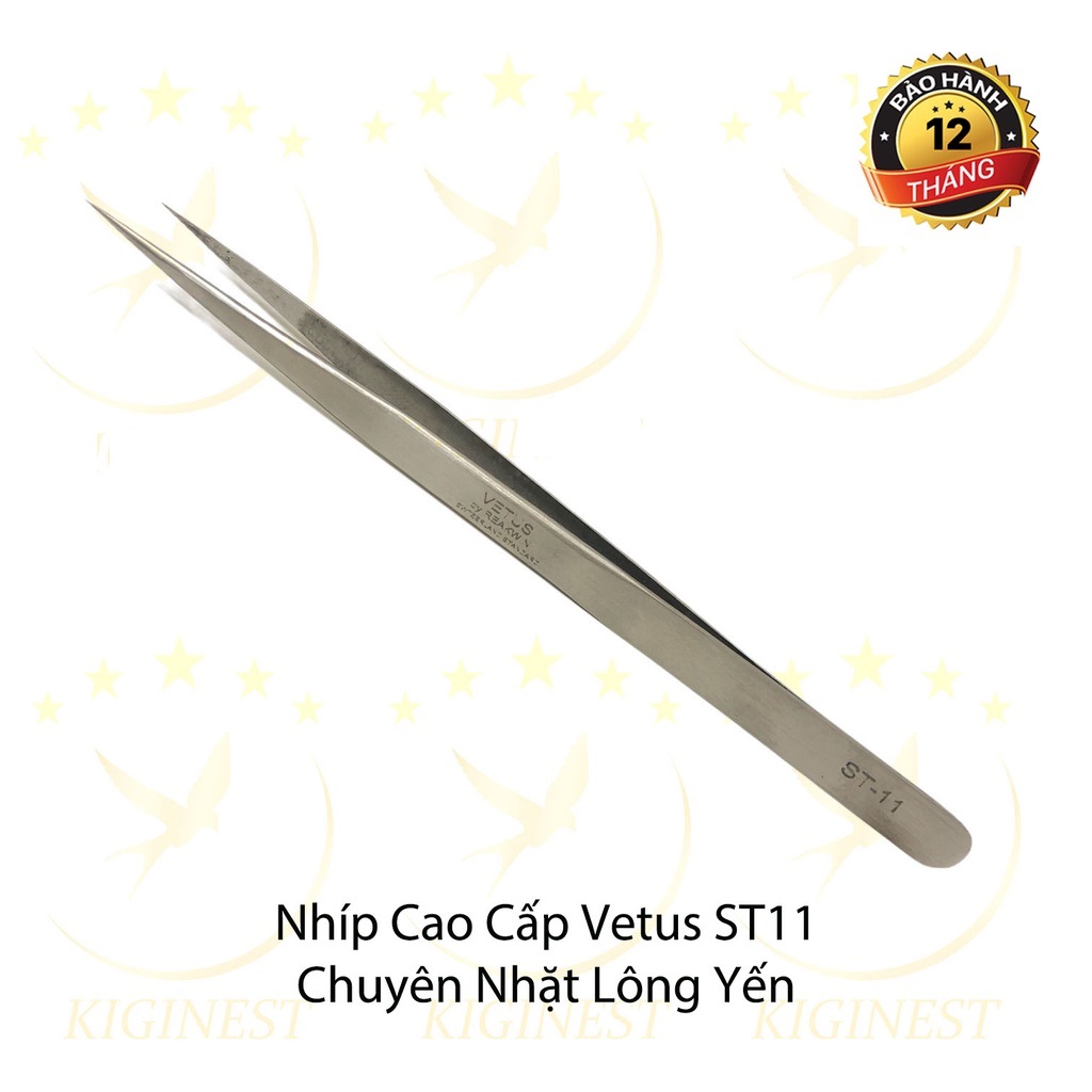 Nhíp thợ vetus st11, st15 cao cấp chuyên nhặt lông yến, nối mi, gắp linh kiện