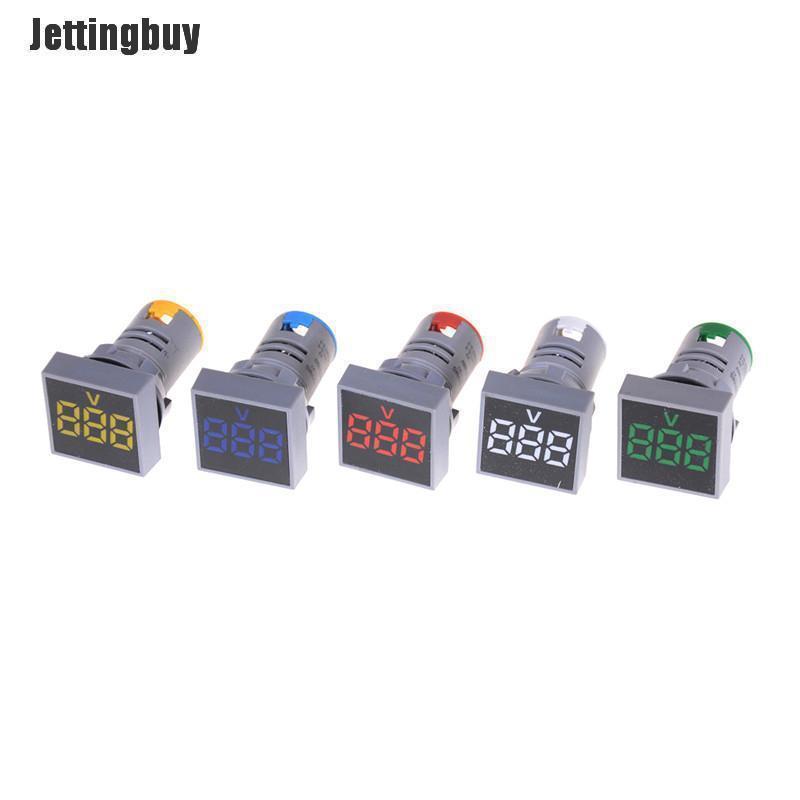 Ac12-500v 22Mm Vôn Kế Đồng Hồ Đo Điện Áp Kỹ Thuật Số Led Bảng Vuông Đèn Báo Màu Đỏ