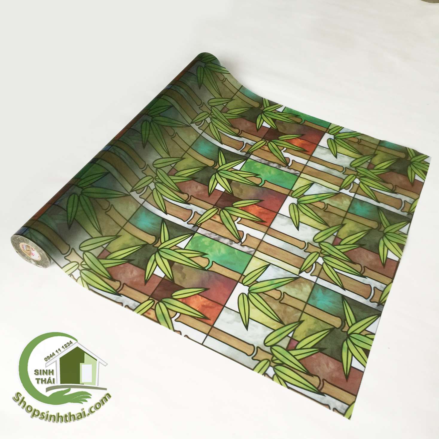 [HCM]Giấy Dán Kính Cây Tre Cây Trúc xanh vàng - [ 50cm x Khổ 90cm ] Có Sẵn Keo