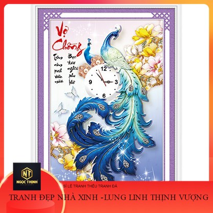 Tranh đính đá vợ chồng . kích thước: 65cm x 45cm