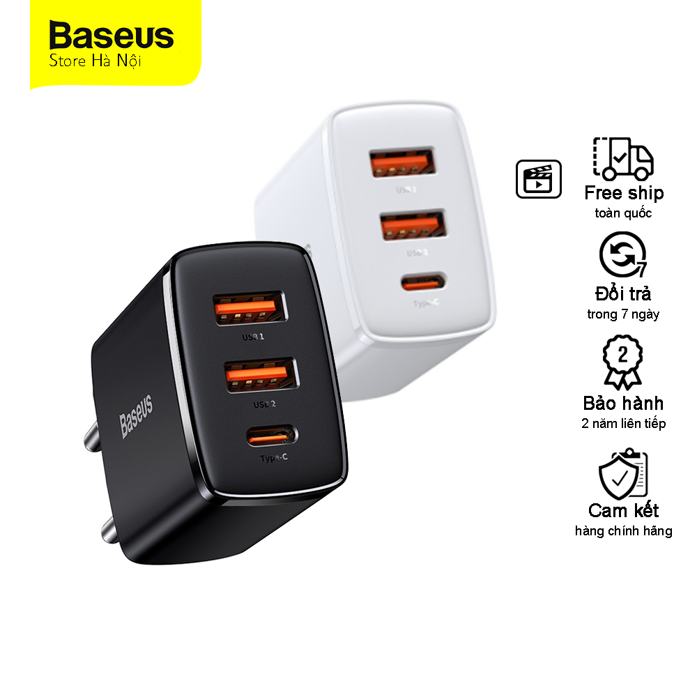 Củ sạc nhanh Baseus 30W PD USB Type C cho iPhone 12 Pro Max 11 Mini 8 Plus