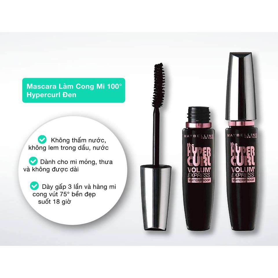 Mascara làm cong mi Maybeline chính hãng