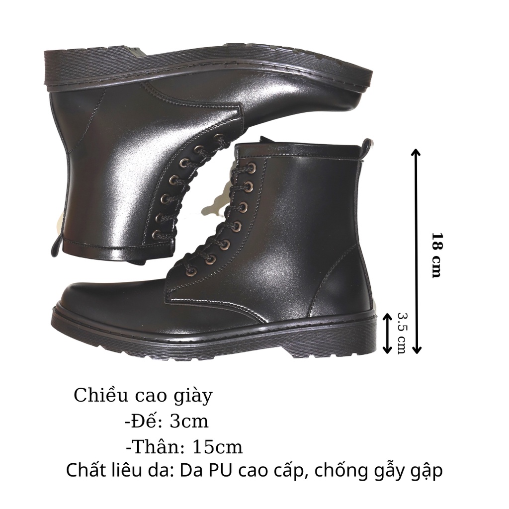 Giày đốc nam cao cổ, đế khâu chắc chắn,cao 3cm- mã DCC01