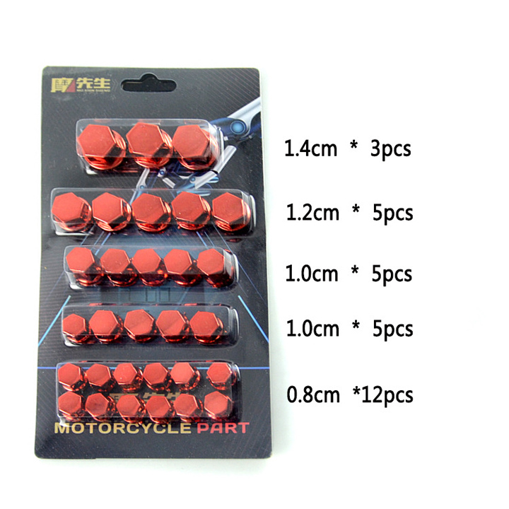 [HCM]Chụp Ốc Màu Trang Trí Xe Máy [ 1 Bộ 30 cái ]