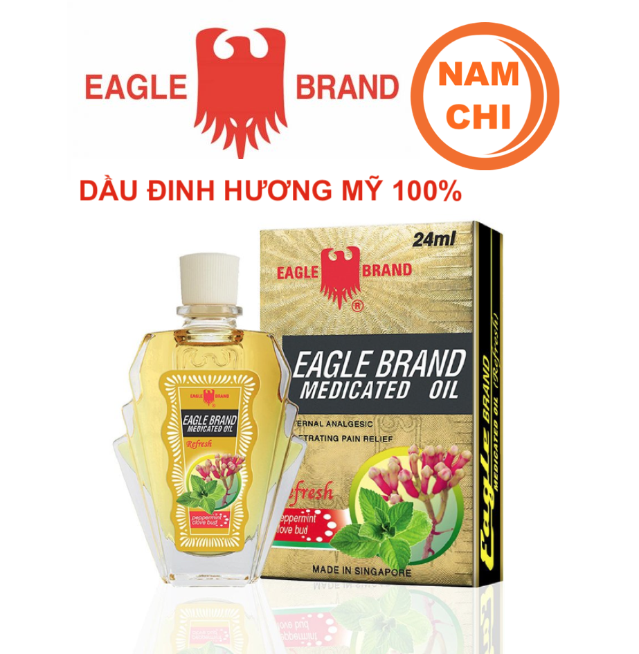 Dầu gió vàng con ó của mỹ eagle brand medicated oil one dozen loại chai 24ml mùi đinh hương