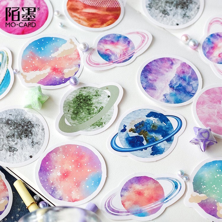 HỘP 45 STICKER HÀNH TINH TÍM