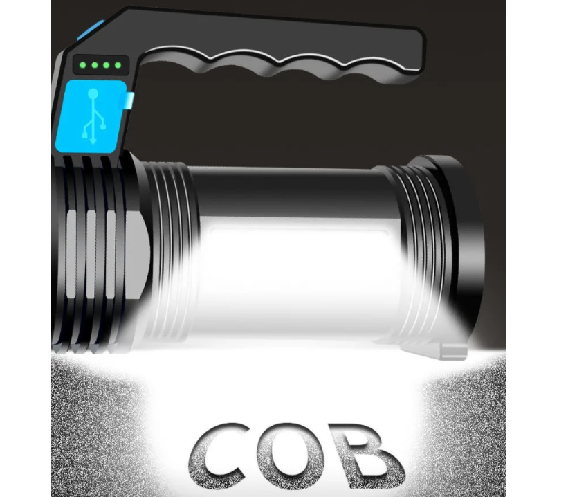 (kèm dây sạc ) Đèn pin sạc Work lights cam tay có 2 chế độ đền pin và đèn cạnh siêu sáng - đèn pin mini - den pin cam tay - đèn bão