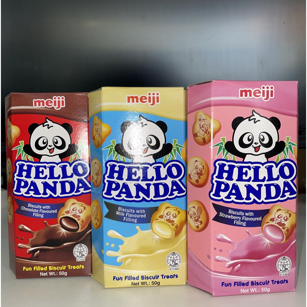Bánh Gấu Hello Panda Nhân Kem Dâu Meiji (Hộp 50g)