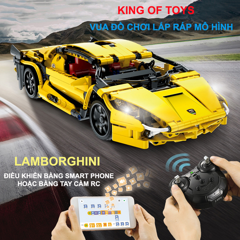 Đồ Chơi Lắp RápMô Hình Siêu Xe Sports Car LAMBORGHINI CaDA Model C51055 Với 456 Mảnh Ghép  Điều Khiển Từ Xa Bằng Smart Phone Hoặc Bằng Tay Cầm RC