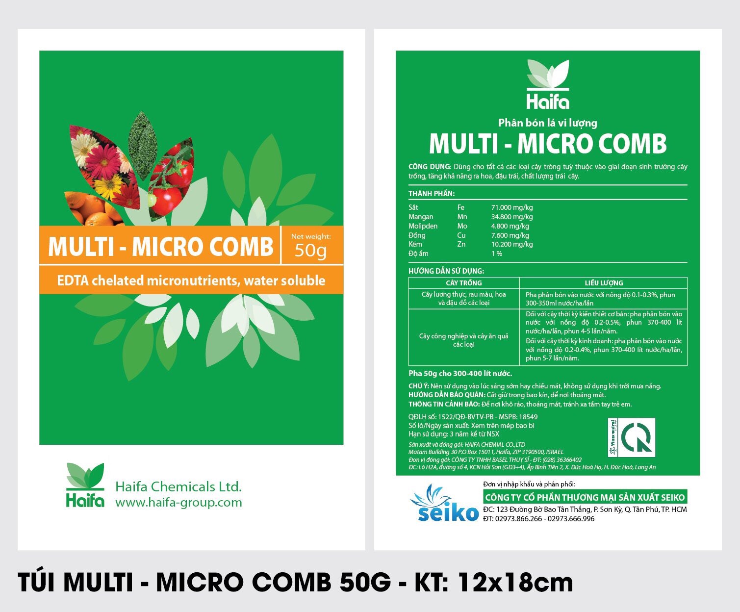 Phân bón lá vi lượng MULTI-MICRO COMB- Haifa Isarel chính hãng 50gr
