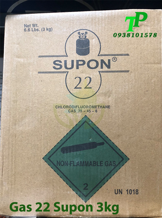 Gas lạnh điều hòa r22 supon 3kg, môi chất làm lạnh r22
