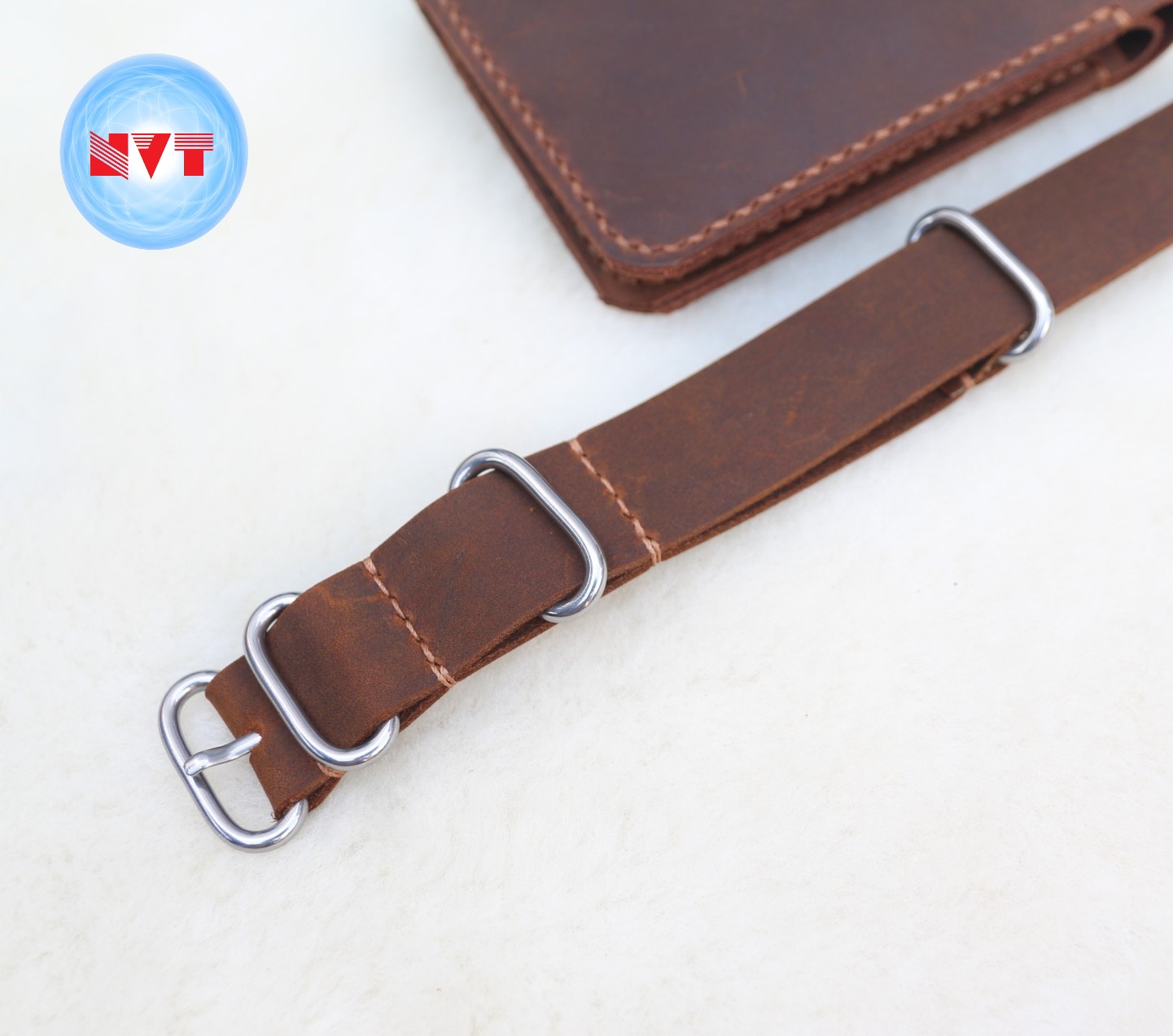 Dây đồng hồ NATO (dây Zulu) da sáp ngựa handmade