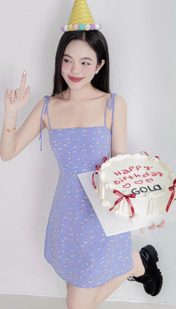 Đầm SERI - Đầm 2 dây hoa nhí