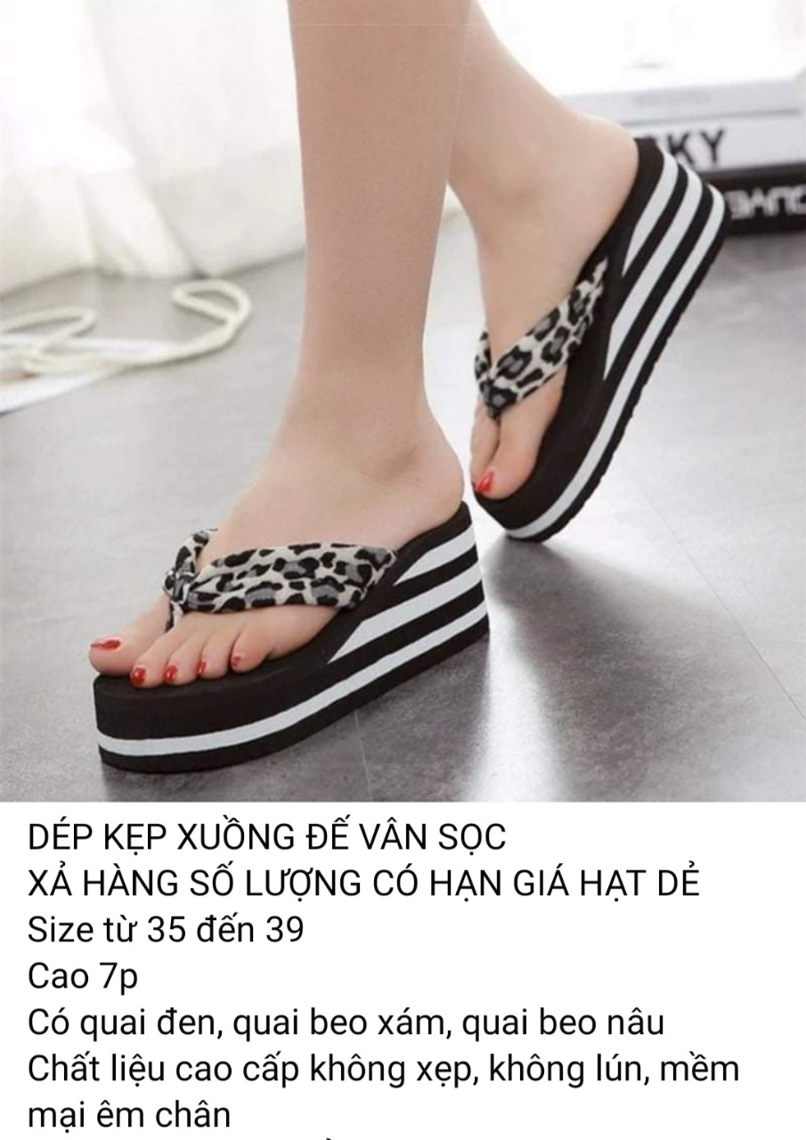 dép kẹp xuồng đế vân sọc