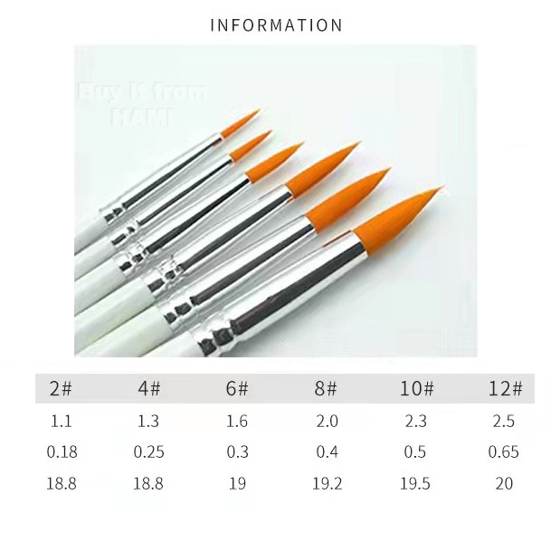 Bộ 6 cọ Ishake - 5 set