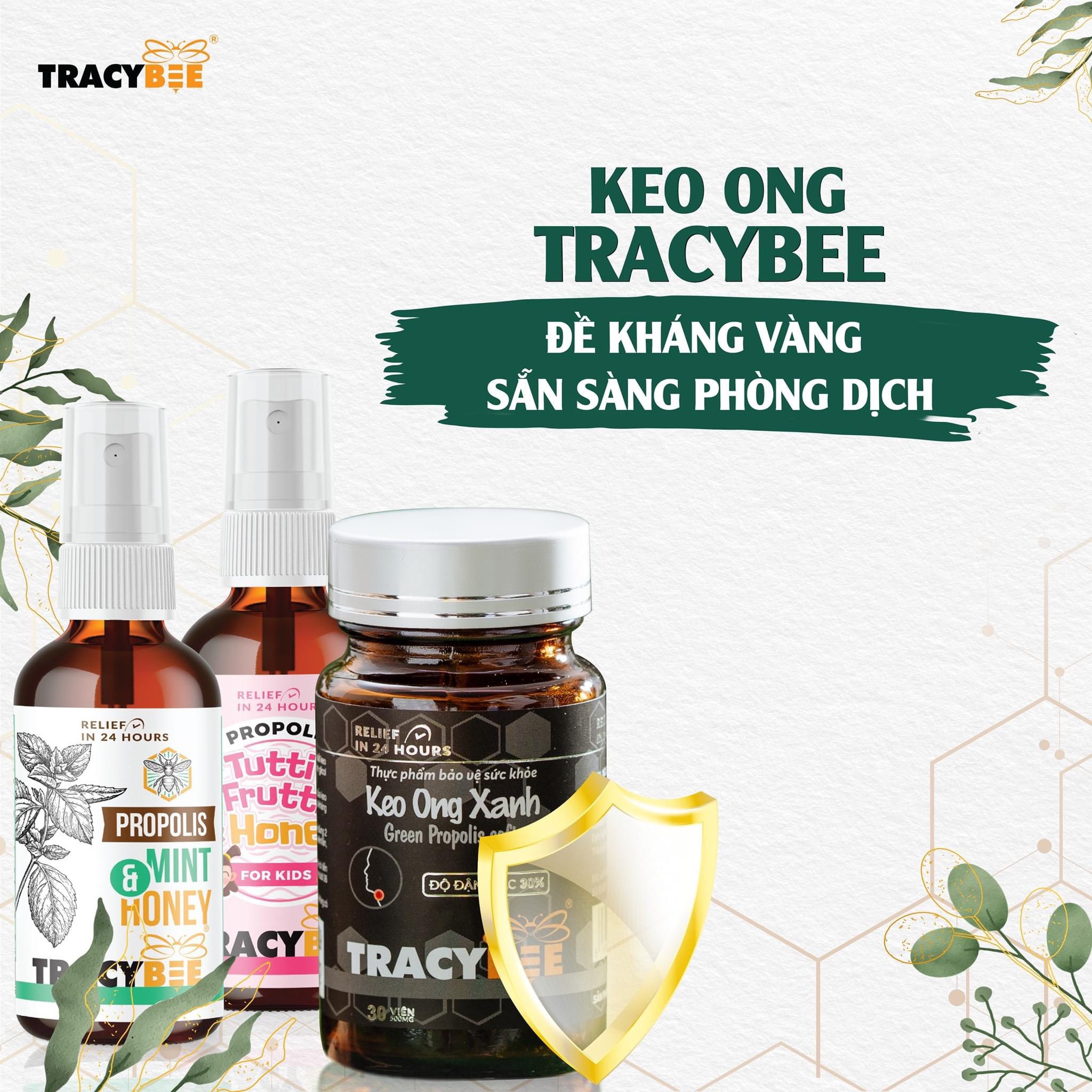 (Tracybee) Keo ong xanh đậm đặc 30 viên