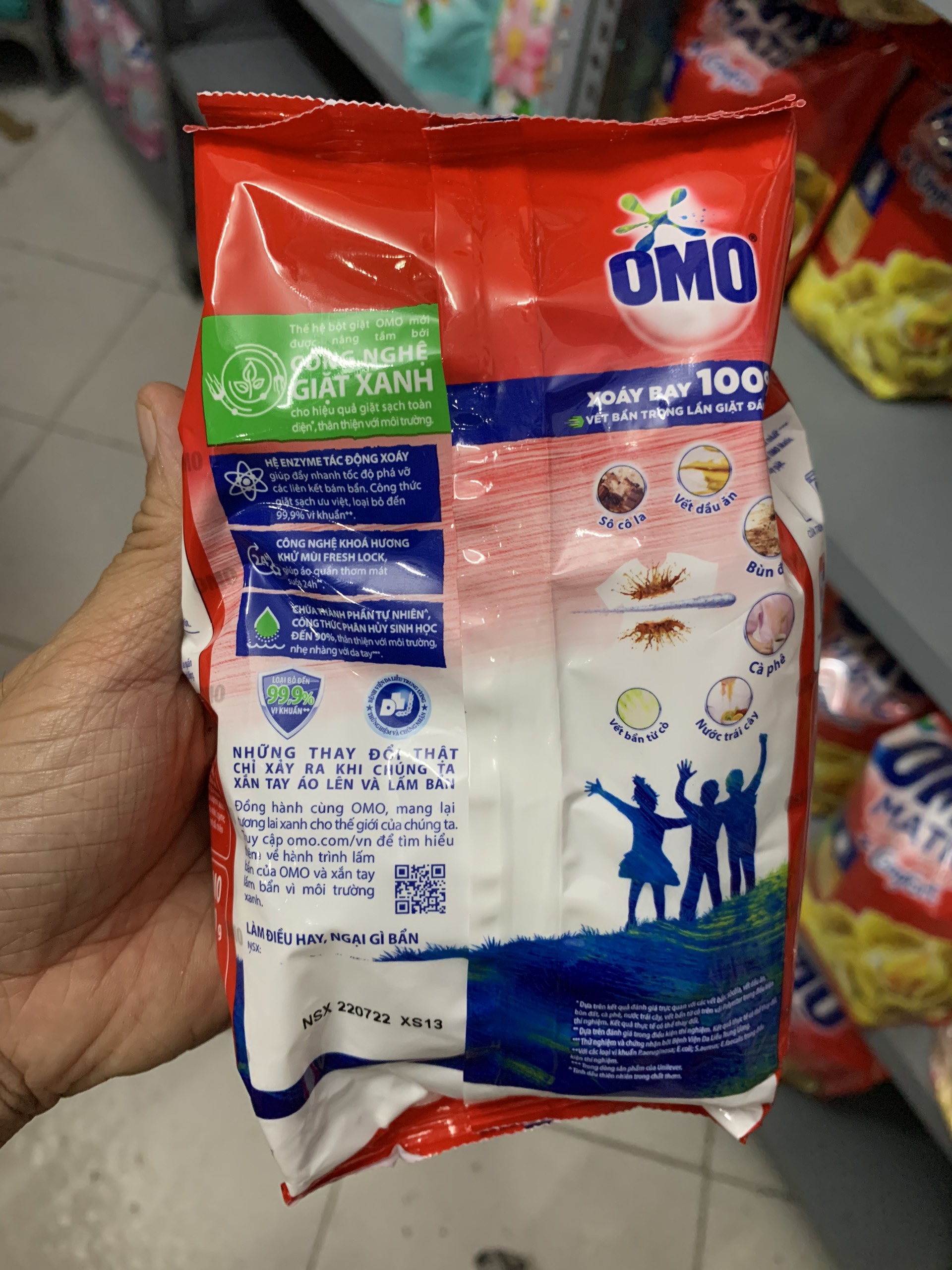 Bột Giặt Omo Hệ Bọt Thông Minh Gói 380G