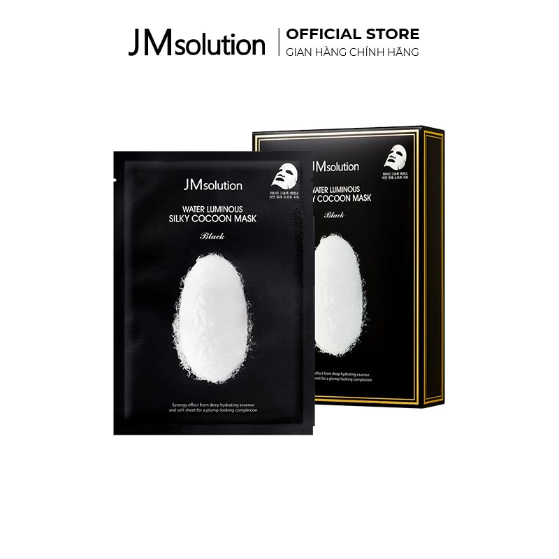 Mặt Nạ Cấp Ẩm Và Đàn Hồi Da JMsolution Water Luminous Silky Cocoon Mask Black 10 Miếng
