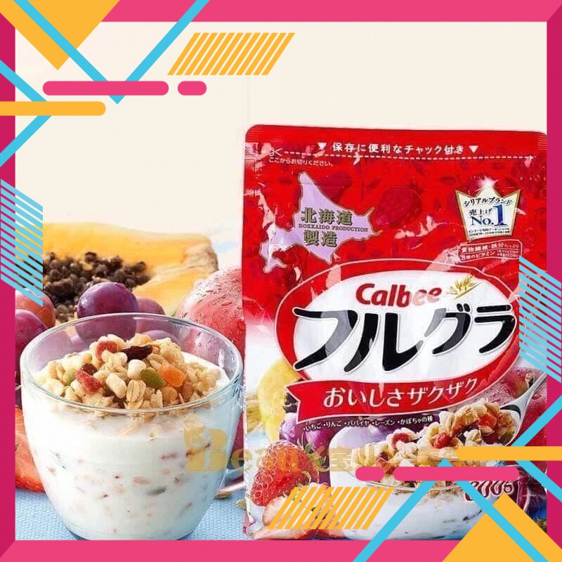 Ngũ cốc trái cây Calbee Nhật 700gg - Bịch Đỏ