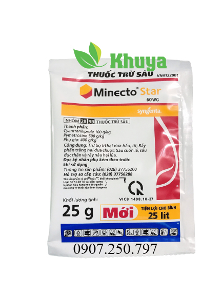Trừ sâu Minecto Star 60WG 25gr chuyên Bọ Trĩ - Rầy - Sâu Cuốn Lá