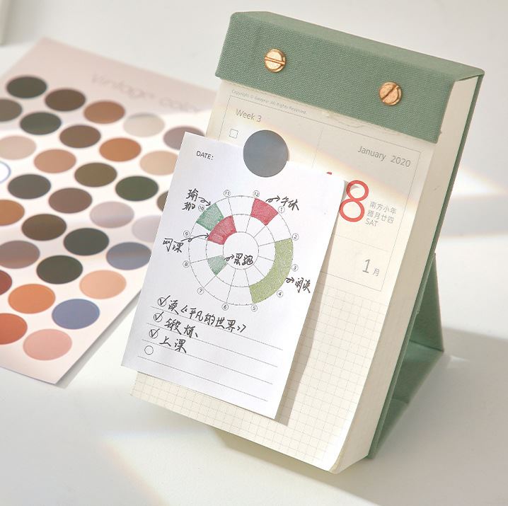 Tấm 48 sticker nhãn giấy dot postmark hình dán trang trí sổ decor tường