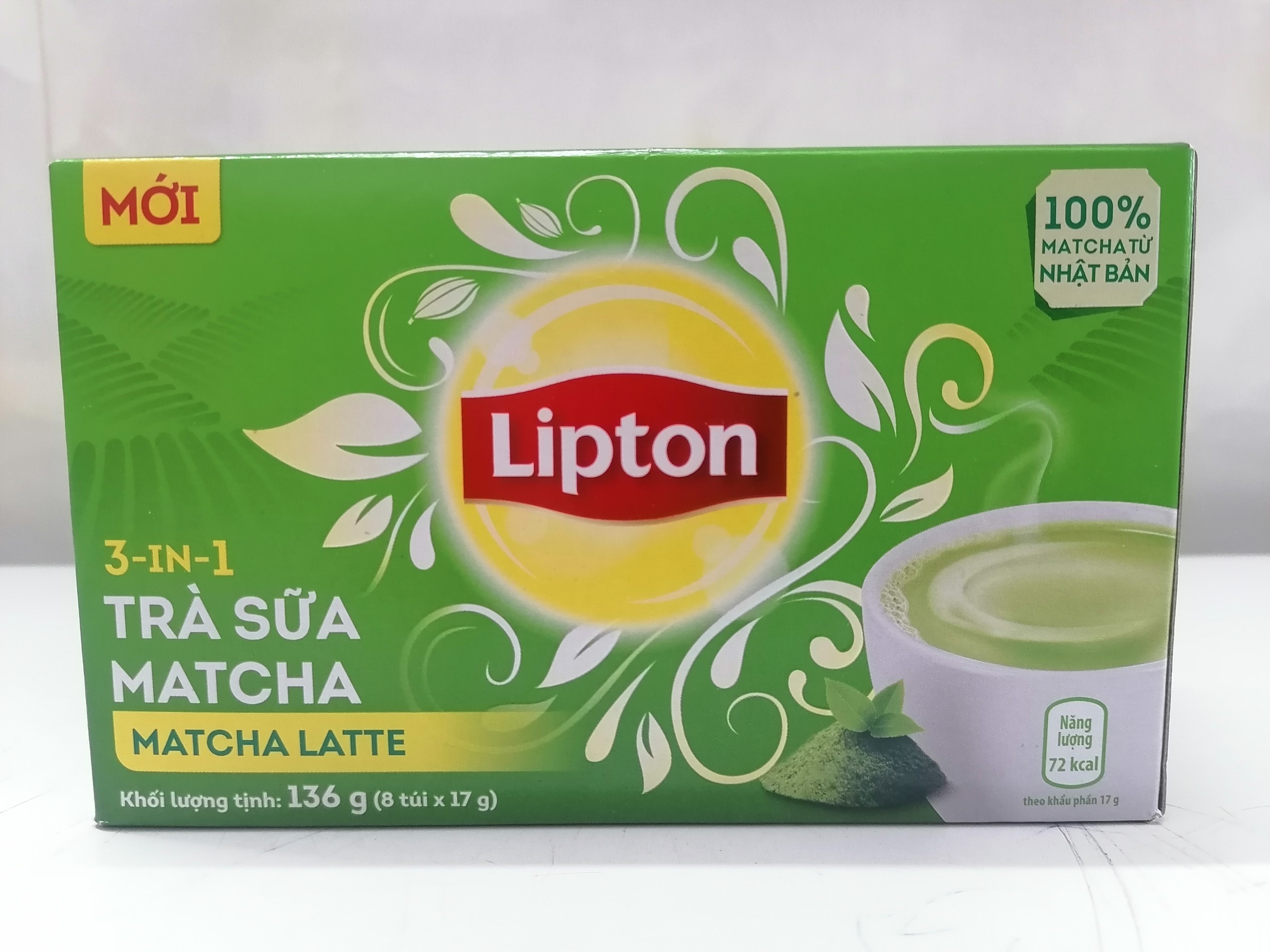 [Hộp XANH LÁ 136g] TRÀ SỮA MATCHA [VN] LIPTON 3 in 1 Matcha Latte
