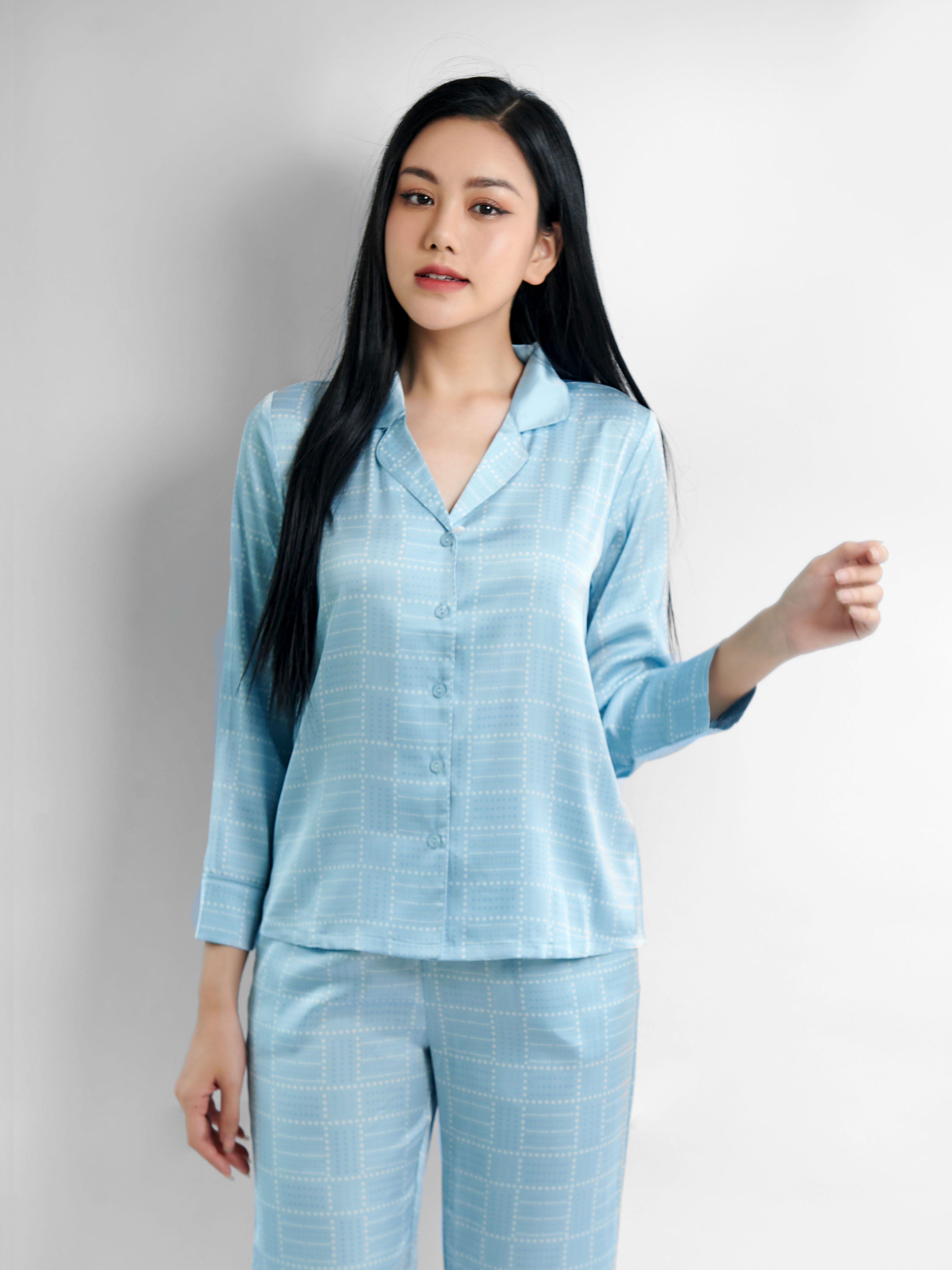 WINNY - Bộ Đồ Dài Suông Lụa Satin Nữ Mặc Nhà 2MNSA22619D