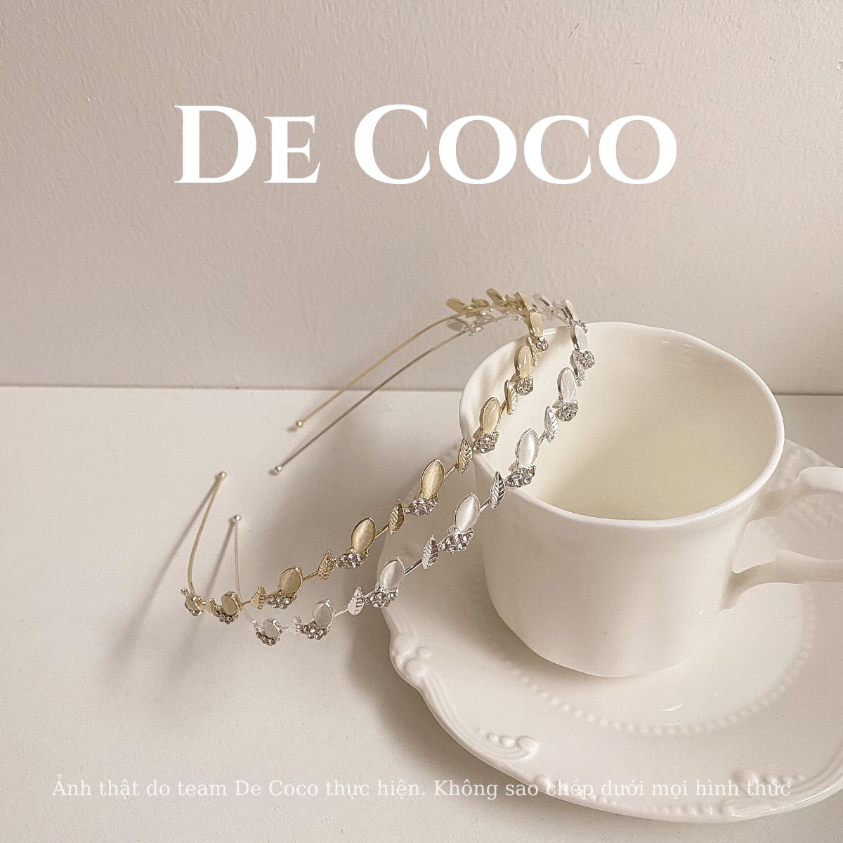 Bờm tóc, cài tóc, băng đô hình lá đính đá Juleen De Coco