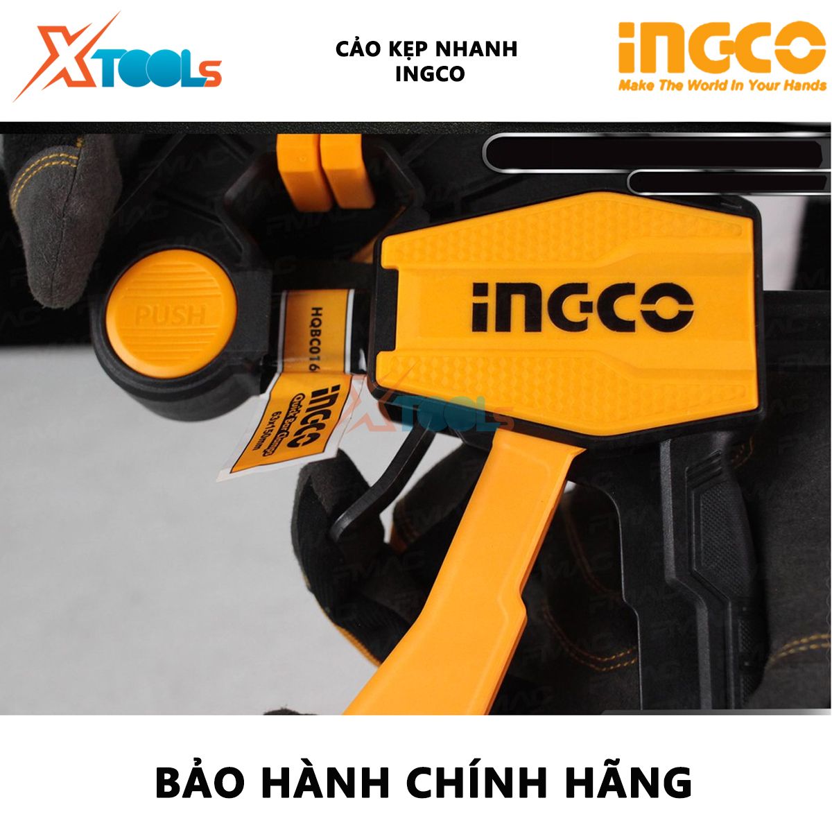 Cảo kẹp nhanh INGCO | thanh kẹp nhanh đa năng thép không rỉ, trọng lượng kẹp tối đa 60kg, dài 150-450mm