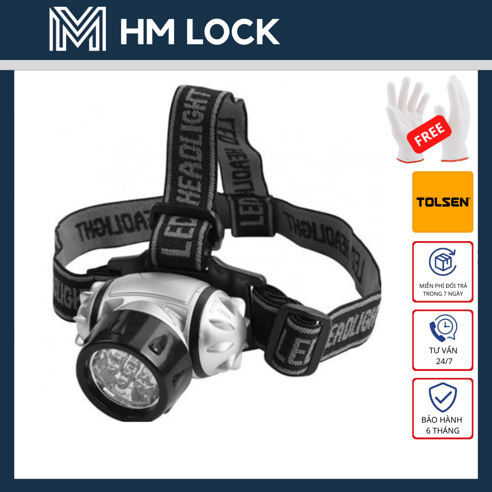 Đèn soi 7 led trắng dùng pin tolsen 60011 - hàng chính hãng - hm lock