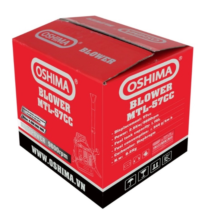 Máy thổi lá động cơ xăng 2 thì 57cc Oshima MTL-57CC