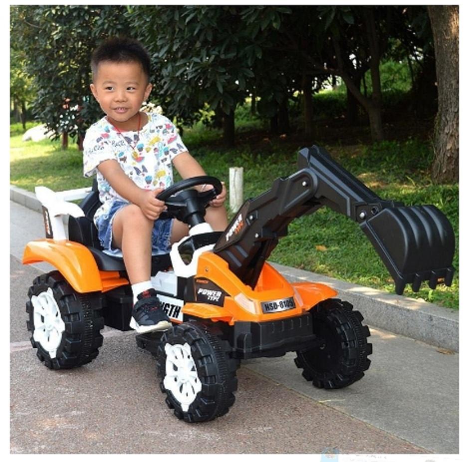 XE CẨU  ĐIỆN CHO BÉ LOẠI LỚN 6105 MÀU CAM