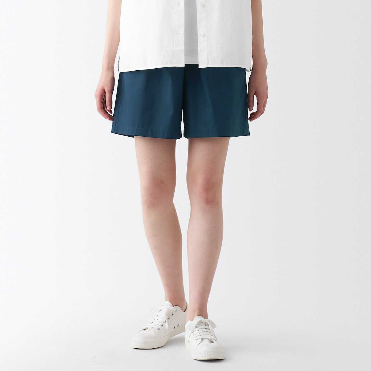Muji Quần Short Vải Poplin Nữ