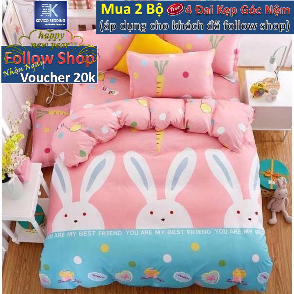 Bộ Chăn Ga Gối 4 Món Siêu Rẻ (Cỡ 1m8x2m)