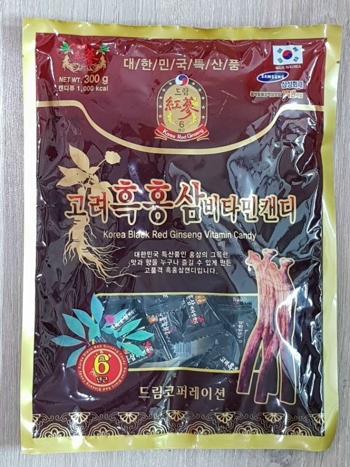 KẸO SÂM ĐEN HÀN QUỐC GÓI 300G