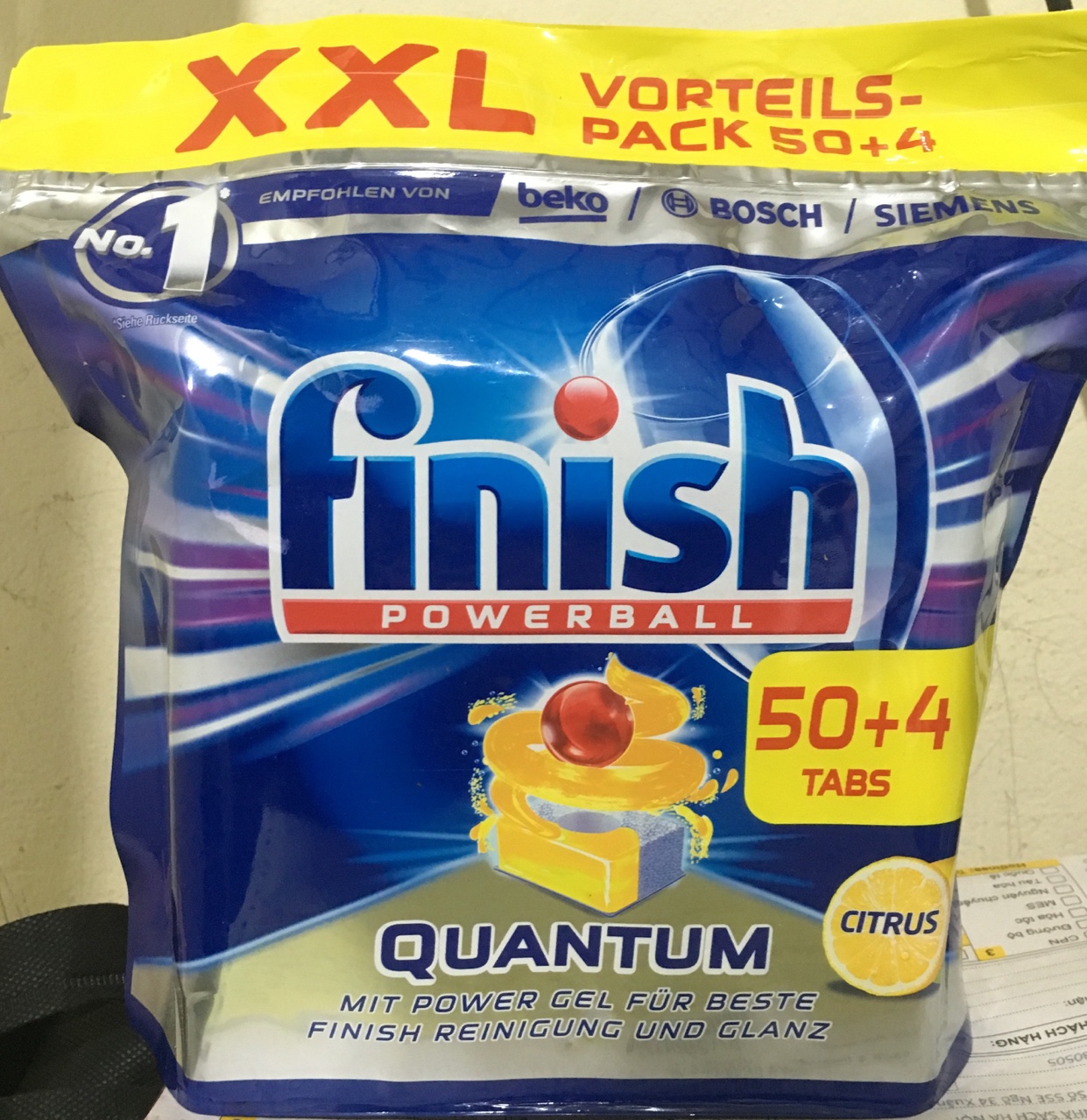 Viên rửa bát finish quantum 54 viên ( Hàng NK )