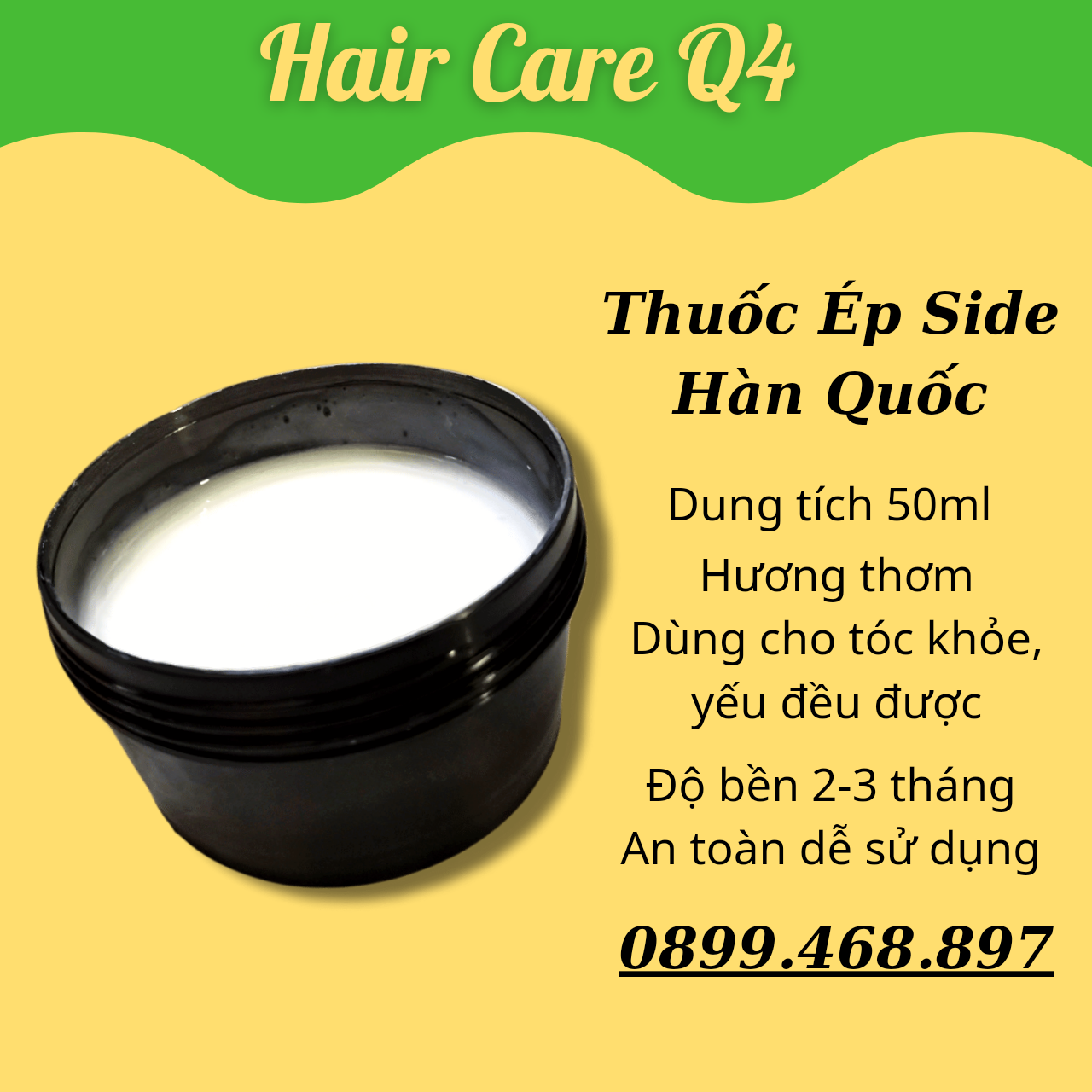 Kem Ép Side Tóc Nam Tại Nhà 50ml - Hair Care Q4