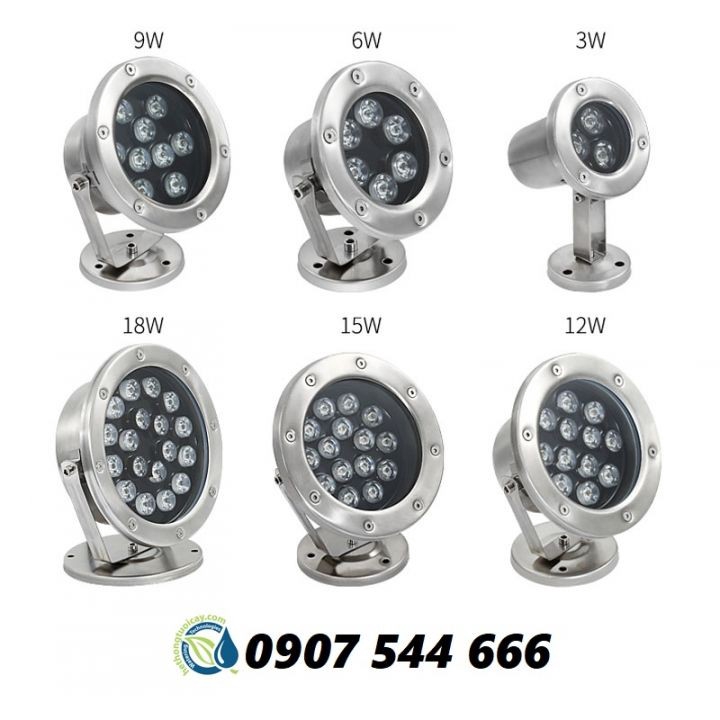 Đèn LED âm nước có đế 9w đổi màu 24VAC