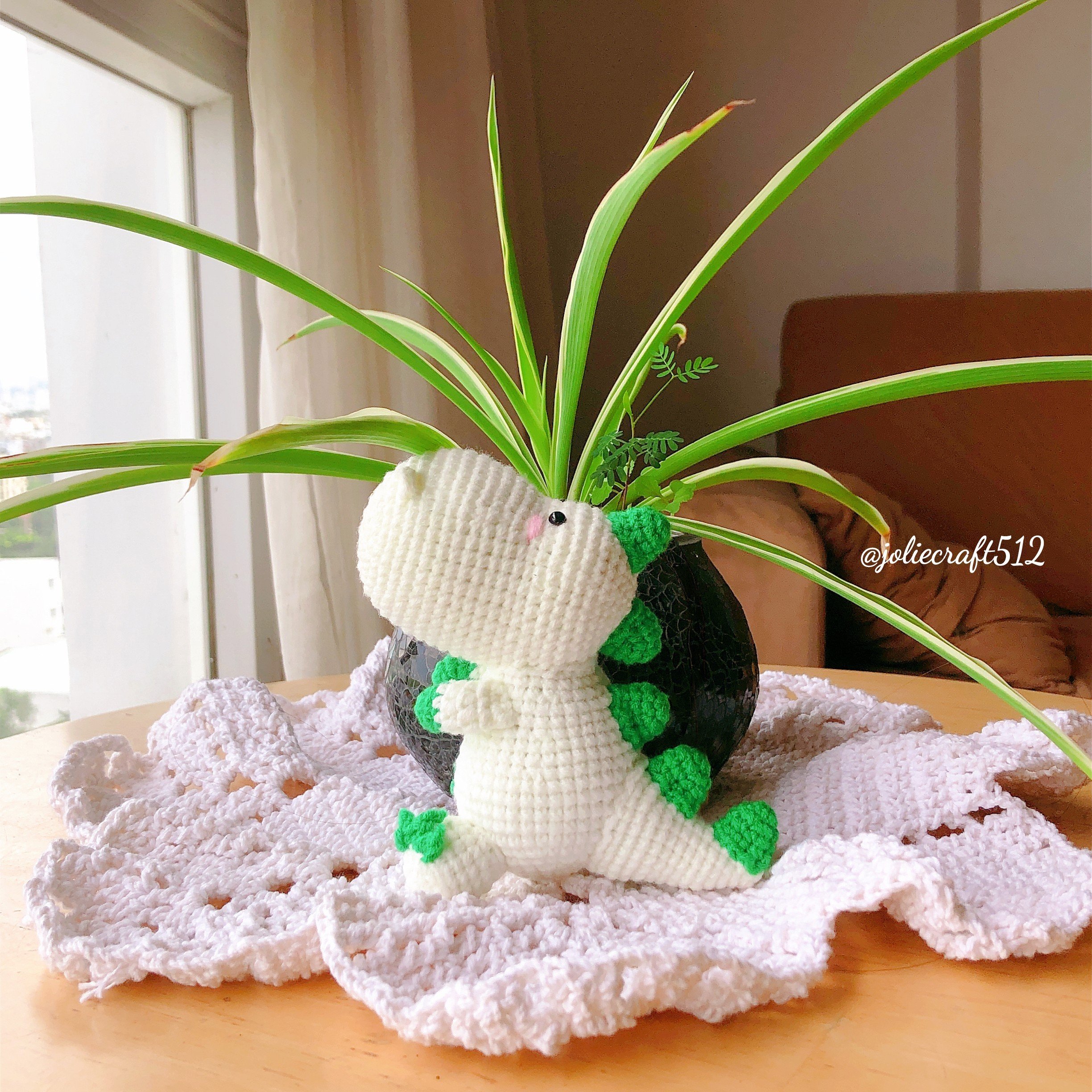 Gấu bông đan len - khủng long handmade