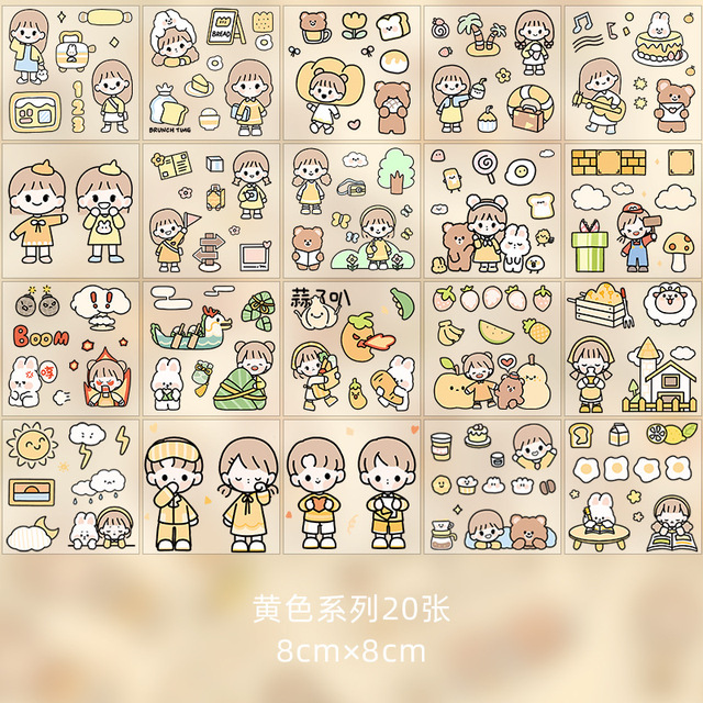 Set 100 miếng sticker dễ thương Hàn quốc có tách lẻ