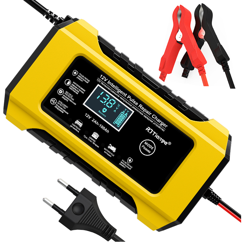 [MÀU VÀNG] Bộ sạc acquy, máy sạc ắc quy TIANYE 12V 6A kèm phục hồi bình,sạc bình acquy,tự ngắt khi đầy,khử sunfat