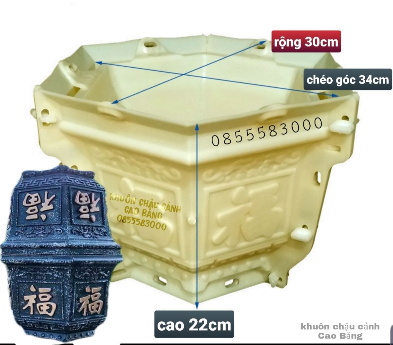 khuôn đúc chậu cảnh lục giác 25