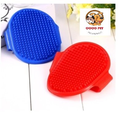 Găng Tay Tắm Và Matxa Silicon Cho Chó Mèo Hình Bầu Dục