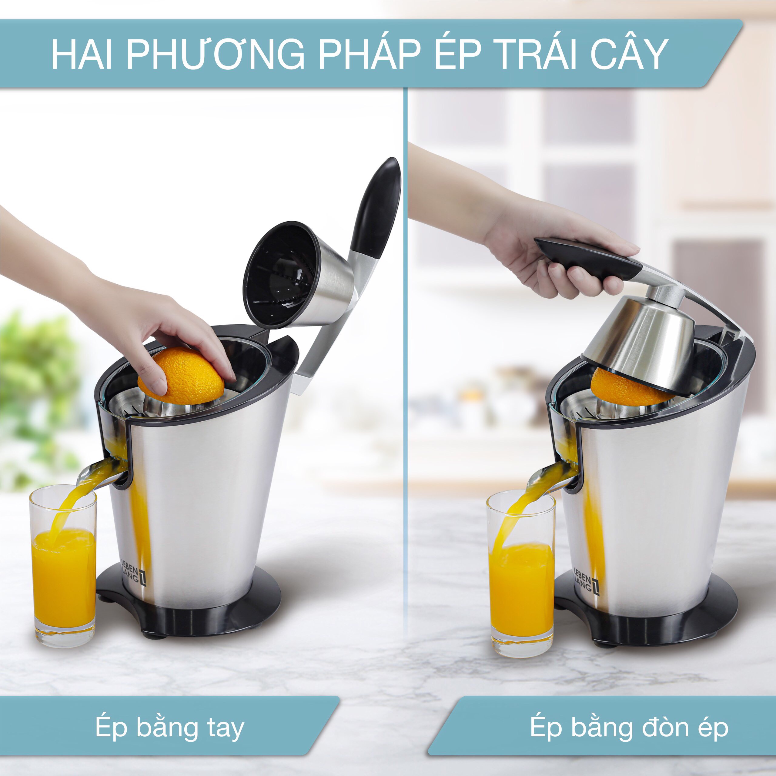 Máy vắt cam LEBEN LANG 400mL 600W- LBC388